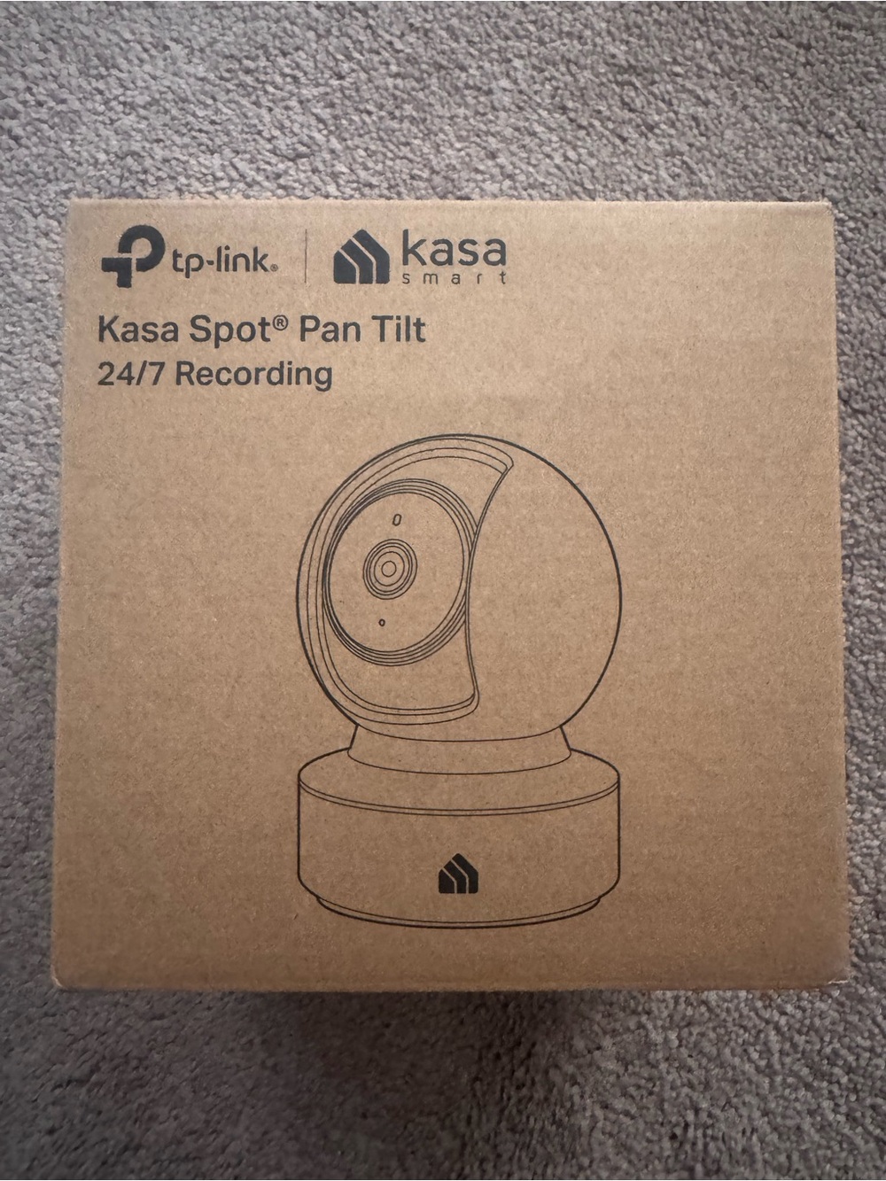 TP-Link Kasa Spot Pan Tilt Camera Packaging - Brown